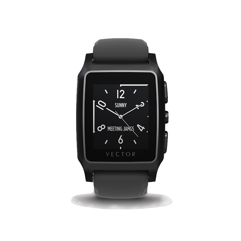 Vector Meridian Black Silicone Sport Smart Watch