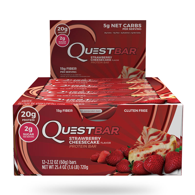 Quest Nutrition Protein Bar Strawberry Cheesecake - 12 Per Box