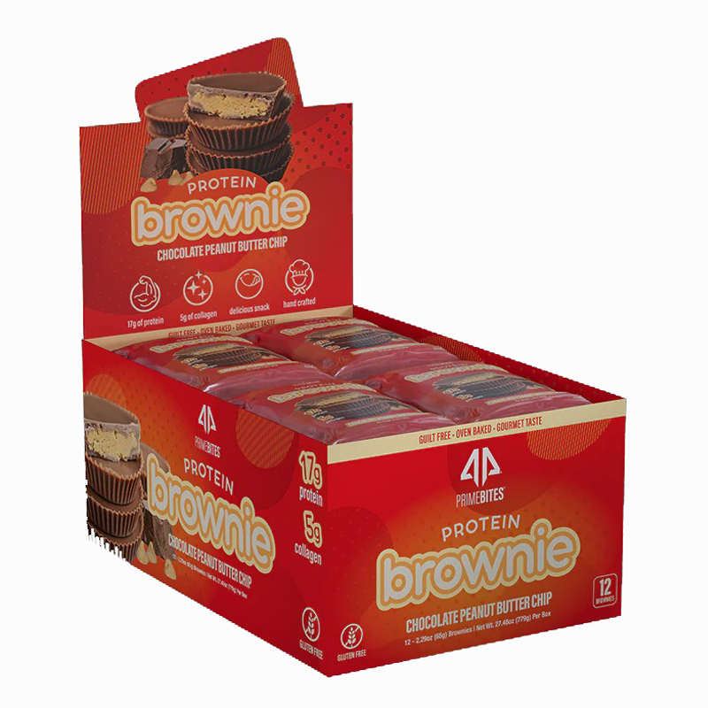 AP Regimen PrimeBites Protein Brownies Box of 12 - Chocolate Peanut Butter Chip