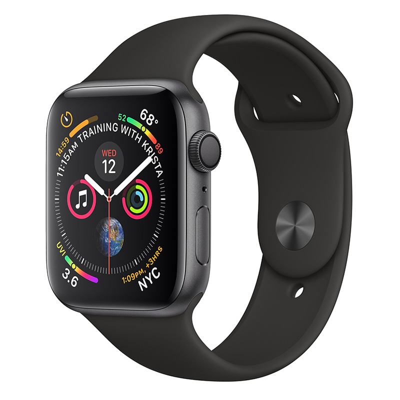 Apple Watch Series 4 GPS, 40mm Space Gray Aluminum Case With Black Sport Band