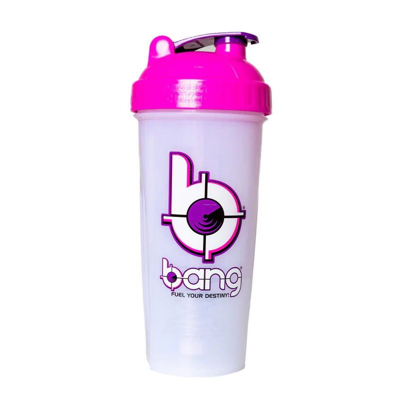 Bang Frosted Protein Shaker Bottle - Pink/White
