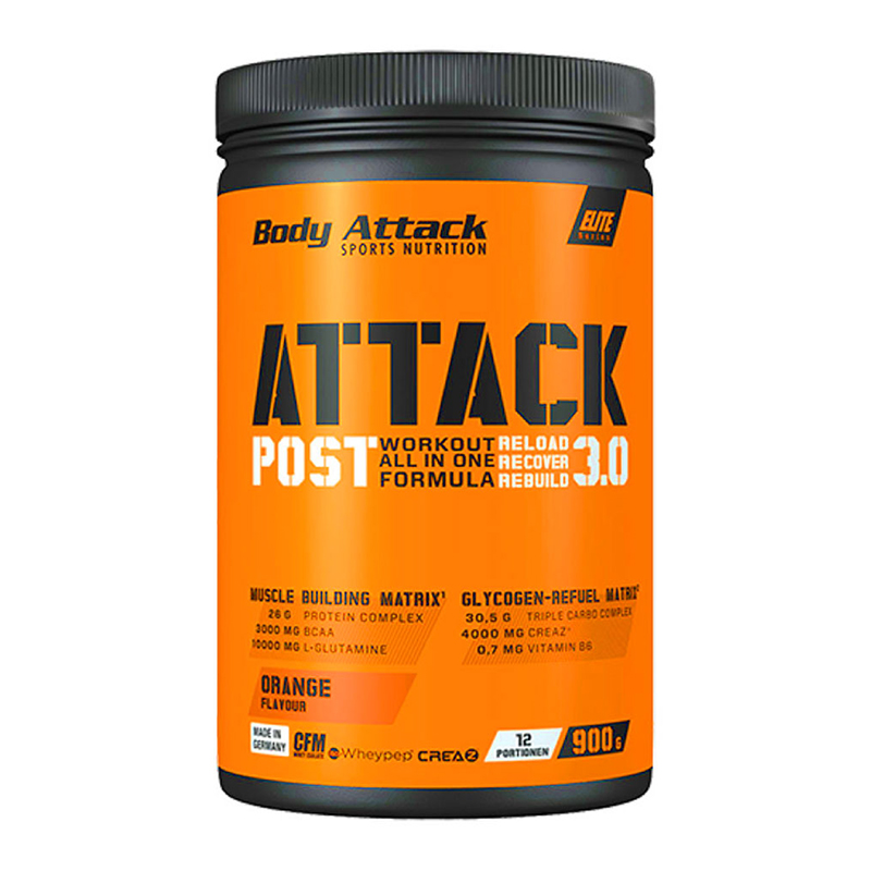 Body Attack Post Attack 3.0 900g- Orange Flavour