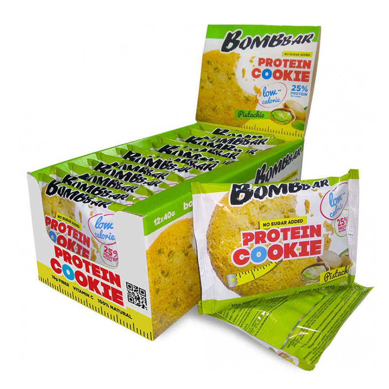 Bombbar Protein Cookies 12 in a Box 40g Pistachio