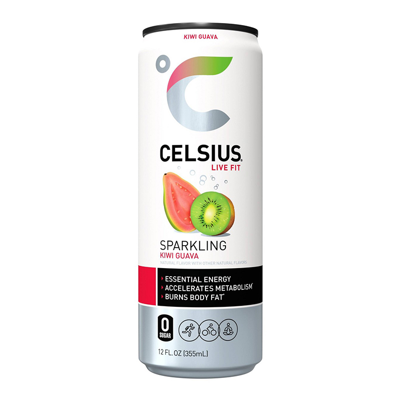 Celsius Live Fit Sparkling Drink 355ml Pack of 12 - Kiwi Guava