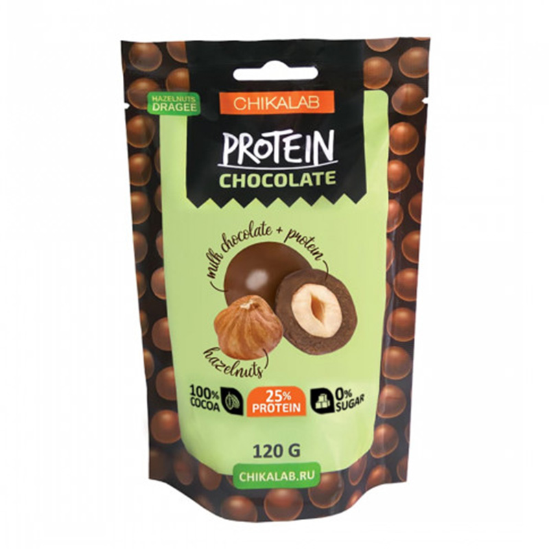 Chikalab Dragees Nuts and Dark Chocolate Hazel Nut Box of 12