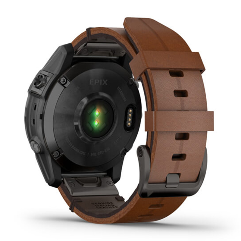 garmin epix gen 2 sapphire black titanium with chestnut leather band