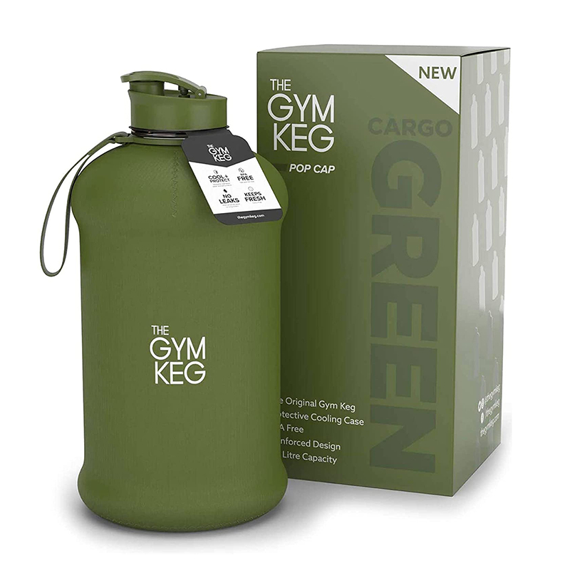 Gym Keg Sports Water Bottle Cargo Green 2.2 Litre