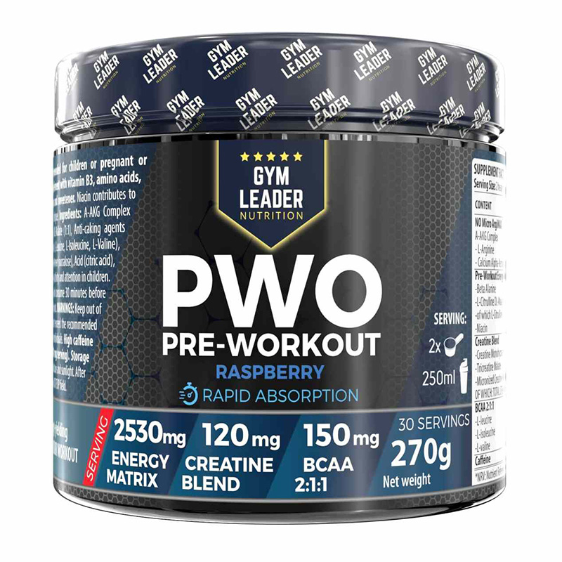 Gym Leader PWO Pre Workout Raspberry 30 Servings