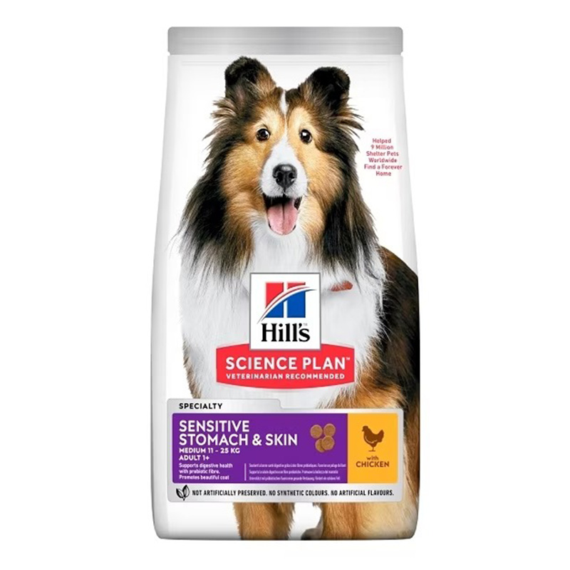 Hills Science Plan Medium Adult Dog Sensitive Stomach & Skin Chicken Dry Food 2.5 Kg