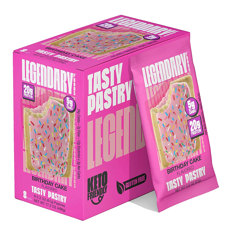 Legendary Tasty Protein Pastry 20gm 1 Pack of 10 - Birthday Cake