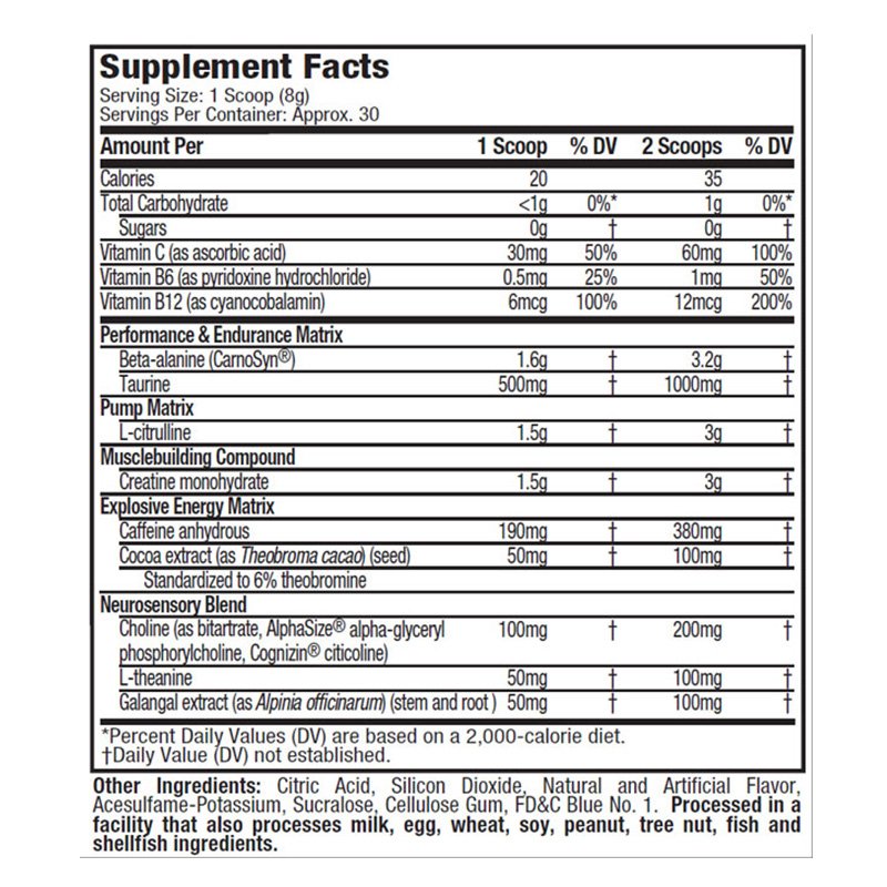 Buy Muscletech Vapor X5 New 30 Servings Blue Raspberry Fusion in