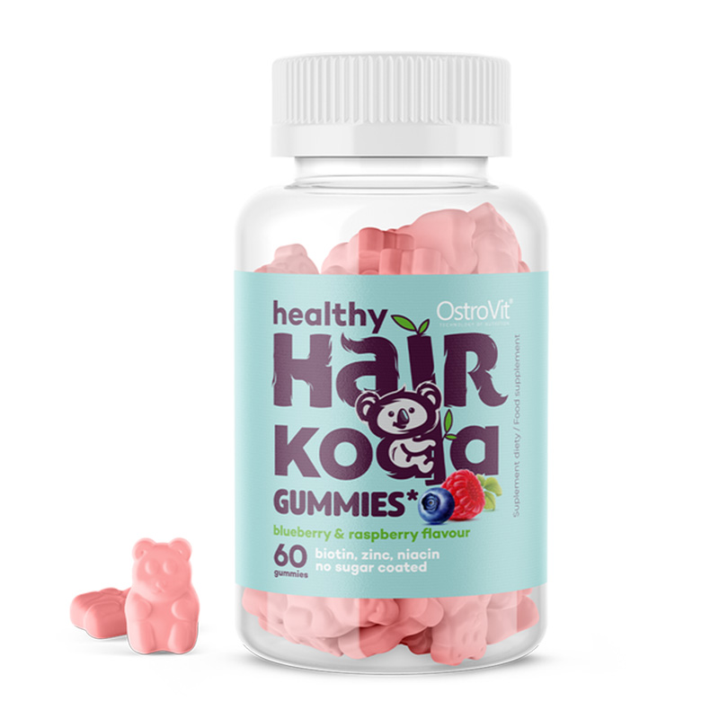 OstroVit Healthy Hair Koala Gummies 60 pcs Blueberry Raspberry