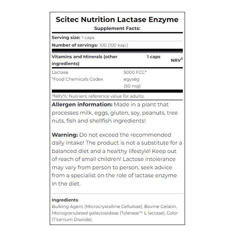Buy Scitec Nutrition Lactase Enzyme 100 Caps in Dubai, Abu Dhabi