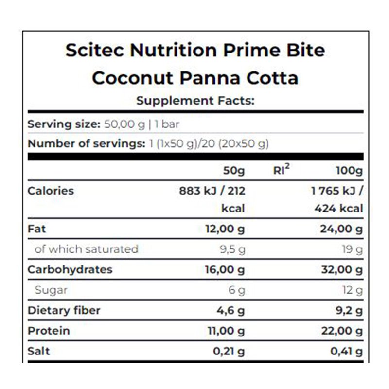 Buy Scitec Nutrition Prime Bite Protein Bar 50G 20Pcs Coconut