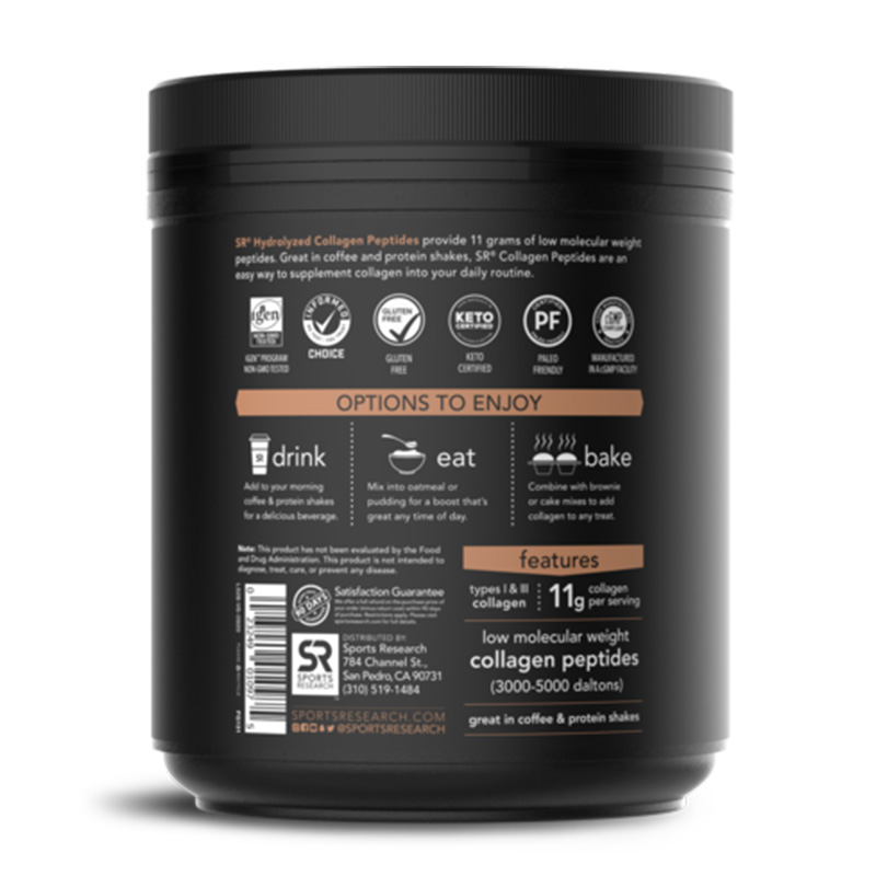 Buy Sports Research Collagen Peptides Dark Chocolate 41 Serving in ...