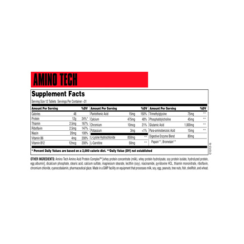 Universal Post Work Out Amino Tech 375TAB Price in Dubai